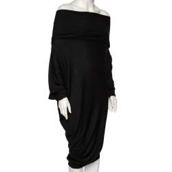 Pre Owned Alexander McQueen Black Knitted Off-Shoulder Dress L