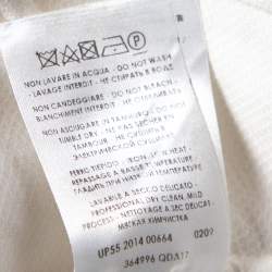 Pre Owned Alexander McQueen White Textured Cotton Pleated Shirt Dress S