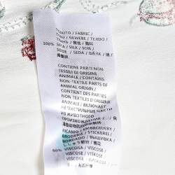 Pre Owned Alexander McQueen Cream Floral Embroidered Silk Shirt M