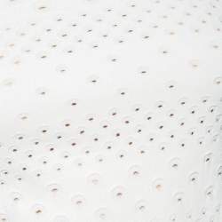 Pre Owned Alexander McQueen White Eyelet Knit Long Sleeve Sweater XS