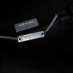 Alexander McQueen Black Wool Double Breasted Cape Coat S