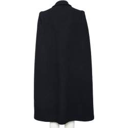 Alexander McQueen Black Wool Double Breasted Cape Coat S