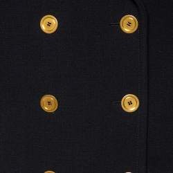 Alexander McQueen Black Wool Double Breasted Cape Coat S