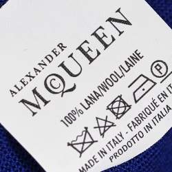 Alexander McQueen Navy Blue Wool Button Detail Sweater Dress M
