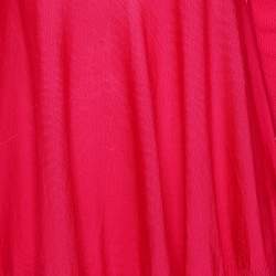 Pre Owned Alexander McQueen Magenta Wool Button Detail Turtleneck Flared Mini Dress L