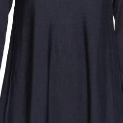 مملوكة مسبقًا Alexander McQueen Navy Blue Wool Ruffle Hem Mini Dress L