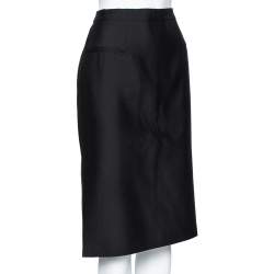 Pre Owned Alexander McQueen Black Wool Pencil Skirt L