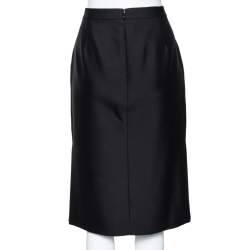 Pre Owned Alexander McQueen Black Wool Pencil Skirt L