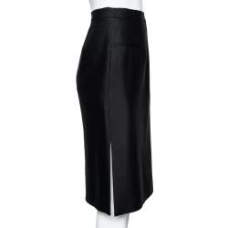 Pre Owned Alexander McQueen Black Wool Pencil Skirt L