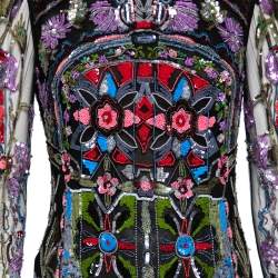 مملوكة مسبقًا Alexander McQueen Black Sequin Embellished Tulle Evening Gown M