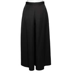 Pre Owned Alexander McQueen Black Wool Pleated Palazzo Pants S