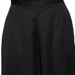 Pre Owned Alexander McQueen Black Wool Pleated Palazzo Pants S