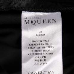 Pre Owned Alexander McQueen Black Wool Pleated Palazzo Pants S