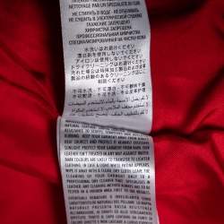 مملوكة مسبقًا Alexander McQueen Red Leather Ruffled Sleeve Zip Front Jacket M