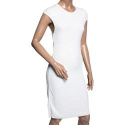 Pre Owned Alexander McQueen Honeycomb Textured Knit Cap Sleeve Dress S
