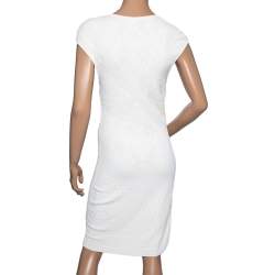 Pre Owned Alexander McQueen Honeycomb Textured Knit Cap Sleeve Dress S