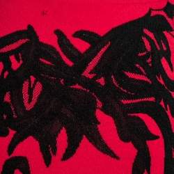 Pre Owned Alexander McQueen Red Knit & Spine Lace Jacquard Leggings XS