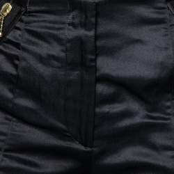 Pre Owned Alexander McQueen Black Satin Side Zip Detailed Trouser S