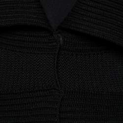 Pre Owned Alexander McQueen Black Wool Long Sleeves Flared Hem Cardigan XS