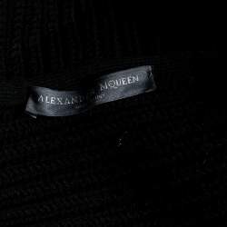 Pre Owned Alexander McQueen Black Wool Long Sleeves Flared Hem Cardigan XS