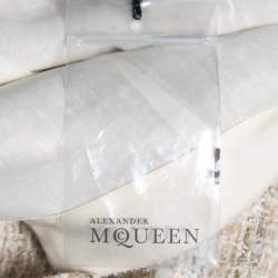 Pre Owned Alexander McQueen Cream Tweed Knee Length Skirt M