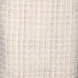 Pre Owned Alexander McQueen Cream Tweed Knee Length Skirt M