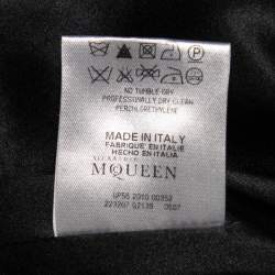 Pre Owned Alexander McQueen Black Wool & Satin Lapel Detail Single Breasted Blazer M