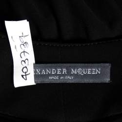 Pre Owned Alexander McQueen Black Jersey Embellished Detailed Draped Dress M