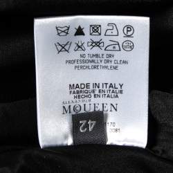 Pre Owned Alexander McQueen Black Jersey Embellished Detailed Draped Dress M