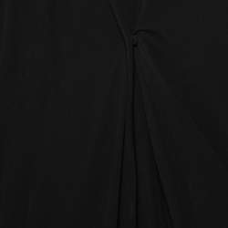 Pre Owned Alexander McQueen Black Jersey Embellished Detailed Draped Dress M