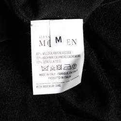 Pre Owned Alexander McQueen Black Knit Mirror Embellished Detail Dress M