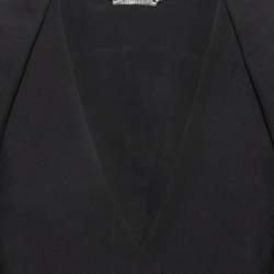 Pre Owned Alexander McQueen Black Crepe Overlay Detail Blazer M