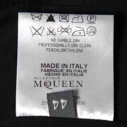 Pre Owned Alexander McQueen Black Crepe Overlay Detail Blazer M