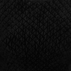 Pre Owned Alexander McQueen Black Patterned Stretch Wool Peplum Top XS