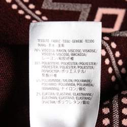 Pre Owned Alexander McQueen Pink Knit Geometric Pattern Short Sleeves Flared Dress M
