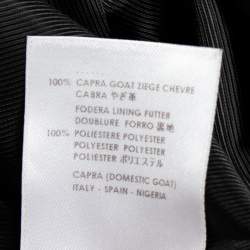 Pre Owned McQ by Alexander McQueen Black Leather Short Sleeve Peplum Dress M