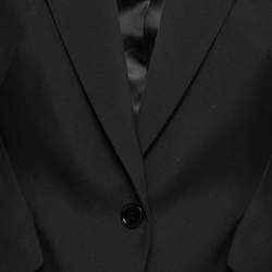 Pre Owned Alexander McQueen Black Wool Zip Detail Single Breasted Blazer M