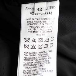 Pre Owned Alexander McQueen Black Wool Zip Detail Single Breasted Blazer M