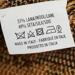 Pre Owned Alexander McQueen Bicolor Jacquard Silk Wool Sweater Dress M