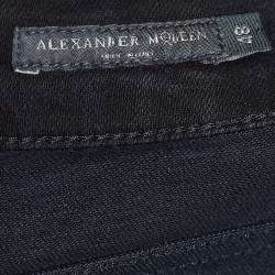Pre Owned Alexander McQueen Black Denim Embroidered Detail Tapered Jeans L