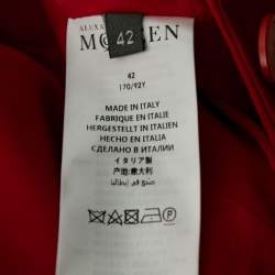 Pre Owned Alexander McQueen Red Crepe Suit M