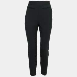 Pre Owned Alexander McQueen Black Wool Asymmetric Hem Peplum Blazer & Pant Suit M