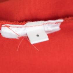 Pre Owned Alexander McQueen Red Knit Velour Patterned Cut-Out Back Midi Dress S