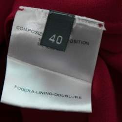 Pre Owned Alexander McQueen Fuchsia Silk Long Sleeve Tunic Dress S