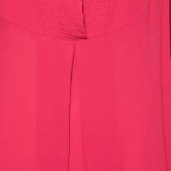 Pre Owned Alexander McQueen Fuchsia Silk Long Sleeve Tunic Dress S