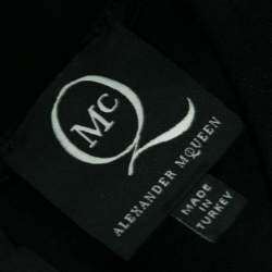 Pre Owned Alexander McQueen Black Jersey Ruffle Detail Sleeveless Dress S