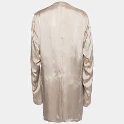 Pre Owned Alexander McQueen Metallic Beige Rayon Button Front Shirt XL