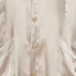 Pre Owned Alexander McQueen Metallic Beige Rayon Button Front Shirt XL