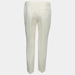 Pre Owned Alexander McQueen Cream Wool & Silk Tailored Pants S