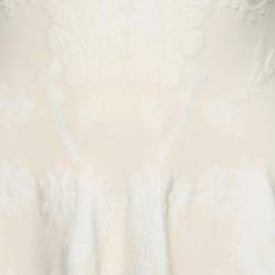 Pre Owned Alexander McQueen Cream Jacquard Sleeveless Dress S